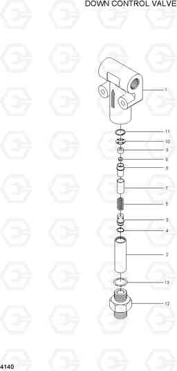 4140 DOWN CONTROL VALVE HDF50/70III, Hyundai