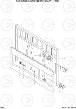 7080 CARRIAGE & BACKREST(V-MAST,HOOK) HDF50/70III, Hyundai
