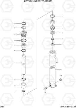 7180 LIFT CYLINDER(TF-MAST) HDF50/70III, Hyundai