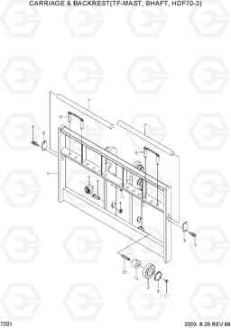 7201 CARR & BACKREST(TF-MAST,SHAFT,HDF70-3) HDF50/70III, Hyundai