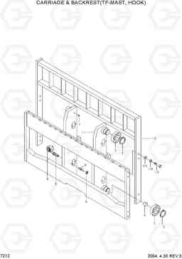 7212 CARR & BACKREST(TF-MAST,HOOK,OPT) HDF50/70III, Hyundai