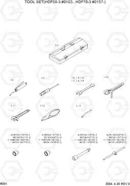 8031 TOOL SET(HDF50-3:#0132-,HDF70-3:#0157-) HDF50/70III, Hyundai