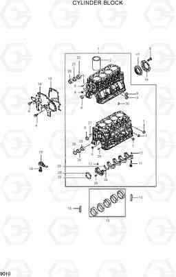 9010 CYLINDER BLOCK HDF50/70III, Hyundai