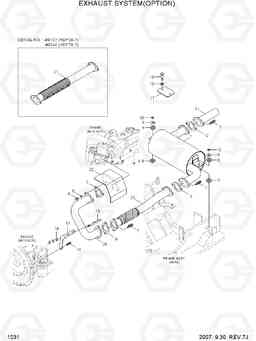 1031 EXHAUST SYSTEM(OPTION) HDF50/70-7, Hyundai