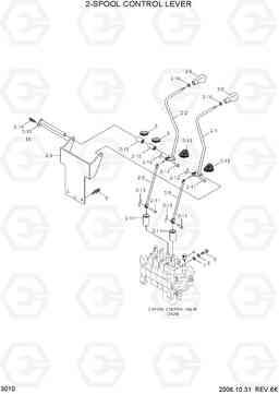 3010 2-SPOOL CONTROL LEVER HDF50/70-7, Hyundai