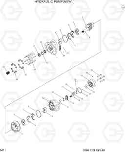 3A11 HYDRAULIC PUMP(NEW) HDF50/70-7, Hyundai