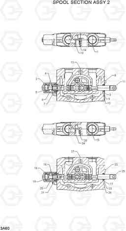 3A60 SPOOL SECTION ASSY 2 HDF50/70-7, Hyundai