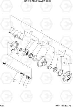 4280 DRIVE AXLE 4(WET,OLD) HDF50/70-7, Hyundai