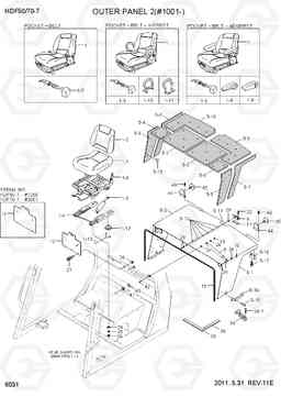 6031 OUTER PANEL 2(#1001-) HDF50/70-7, Hyundai