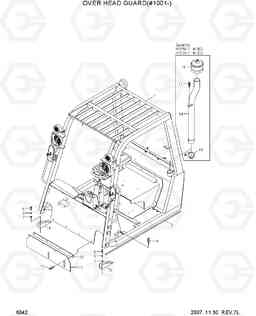 6042 OVER HEAD GUARD(#1001-) HDF50/70-7, Hyundai