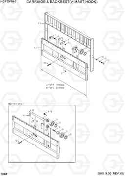 7040 CARRIAGE & BACKREST(V-MAST,HOOK) HDF50/70-7, Hyundai