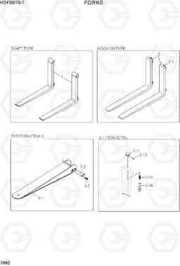 7060 FORKS HDF50/70-7, Hyundai