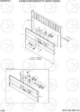 7150 CARR & BACKREST(TF-MAST,HOOK) HDF50/70-7, Hyundai