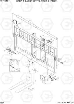 7351 CARR & BACKREST(TS-MAST, SHAFT, 6~7TON) HDF50/70-7, Hyundai