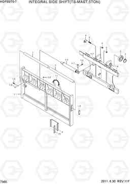 7365 INTEGRAL SIDE SHIFT(TS-MAST,5TON) HDF50/70-7, Hyundai