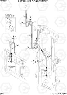 7390 3-SPOOL HYD PIPING(TS-MAST) HDF50/70-7, Hyundai