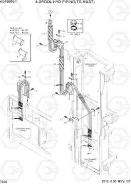 7400 4-SPOOL HYD PIPING(TS-MAST) HDF50/70-7, Hyundai