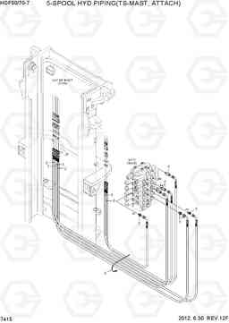 7415 5-SPOOL HYD PIPING(TS-MAST, ATTACH) HDF50/70-7, Hyundai