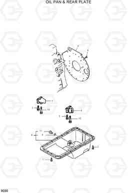 9030 OIL PAN & REAR PLATE HDF50/70-7, Hyundai