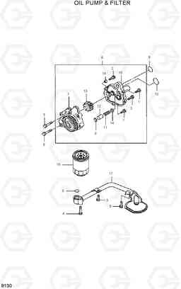 9130 OIL PUMP & FILTER HDF50/70-7, Hyundai