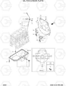 A030 OIL PAN & REAR PLATE HDF50/70-7, Hyundai