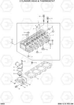 A050 CYLINDER HEAD & THERMOSTAT HDF50/70-7, Hyundai