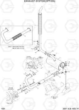 1031 EXHAUST SYSTEM(OPTION) HDF50/70-7S, Hyundai