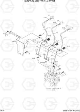 3020 3-SPOOL CONTROL LEVER HDF50/70-7S, Hyundai