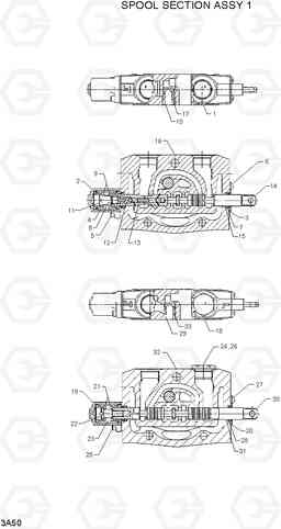 3A50 SPOOL SECTION ASSY 1 HDF50/70-7S, Hyundai