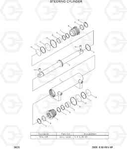 3B20 STEERING CYLINDER HDF50/70-7S, Hyundai