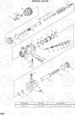 3B40 BRAKE VALVE(DRY, EXPORT) HDF50/70-7S, Hyundai