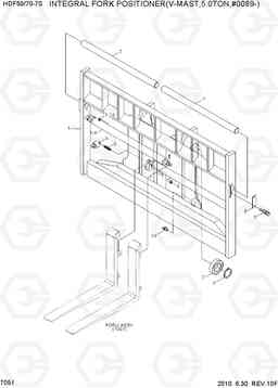 7051 INTEGRAL FORK POSITIONER(V-MAST,5.0TON) HDF50/70-7S, Hyundai