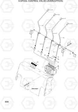 3030 4-SPOOL CONTROL VALVE LEVER(OPTION) HDF50/70A, Hyundai