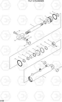 3100 TILT CYLINDER HDF50/70A, Hyundai