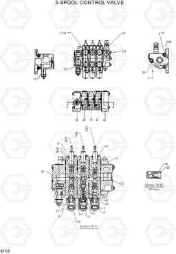 3110 3-SPOOL CONTROL VALVE HDF50/70A, Hyundai