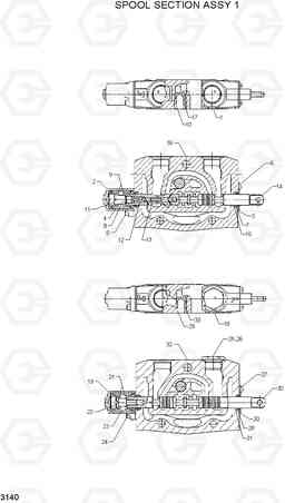 3140 SPOOL SECTION ASSY 1 HDF50/70A, Hyundai