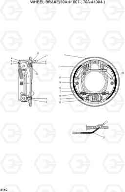 4140 WHEEL BRAKE(50A:#1007-,70A:#1004-) HDF50/70A, Hyundai