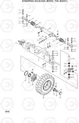 5010 STEERING AXLE(50A:-#2002,70A:-#2007) HDF50/70A, Hyundai