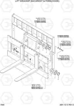 7040 LIFT BRACKET,BACKREST & FORK(HOOK) HDF50/70A, Hyundai