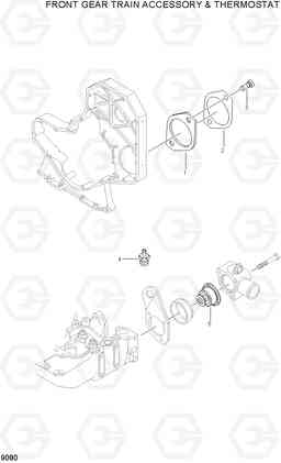 9080 FRONT GEAR TRAIN ACCESSORY & THERMOSTAT HDF50/70A, Hyundai