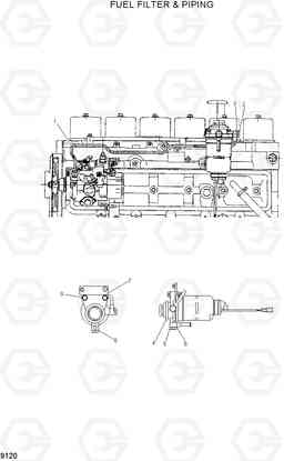 9120 FUEL FILTER & PIPING HDF50/70A, Hyundai