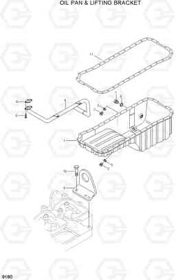 9180 OIL PAN & LIFTING BRACKET HDF50/70A, Hyundai