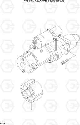 9230 STARTING MOTOR & MOUNTING HDF50/70A, Hyundai