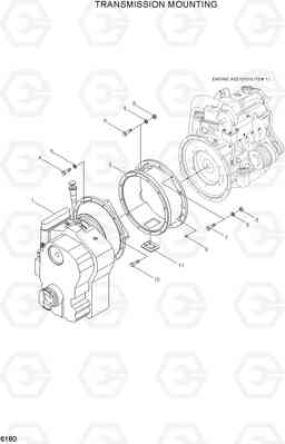 6180 TRANSMISSION MOUNTING HDF80III, Hyundai