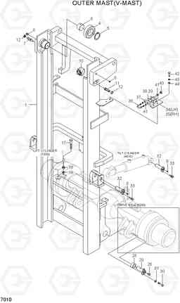 7010 OUTER MAST(V-MAST) HDF80III, Hyundai