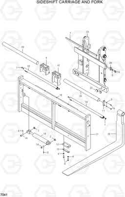 7041 SIDESHIFT CARRIAGE AND FORK HDF80III, Hyundai