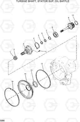 3090 T/SHAFT,S/SUPPORT & OIL BAFFLE HL17C, Hyundai