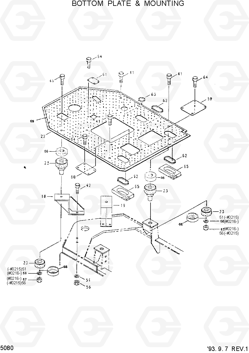 5080 BOTTOM PLATE & MOUNTING HL17C, Hyundai
