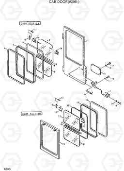 5053 CAB DOOR(#0296-) HL35C, Hyundai