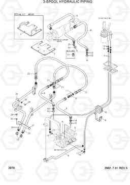 2070 3-SPOOL HYDRAULIC PIPING HL720-3, Hyundai